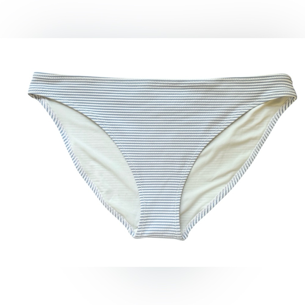 H&M Striped Blue and White Bikini Swim Bottom, Size 14
